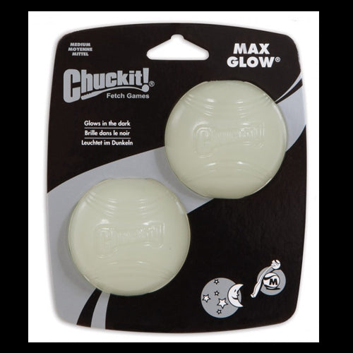 Chuckit Max Glow Balls Medium 2 Pack The Blue Barn