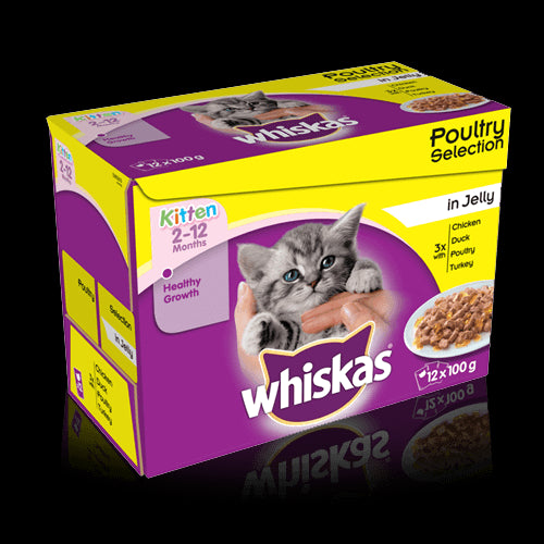 Whiskas Pouch Kitten Poultry Selection In Jelly 12x100g